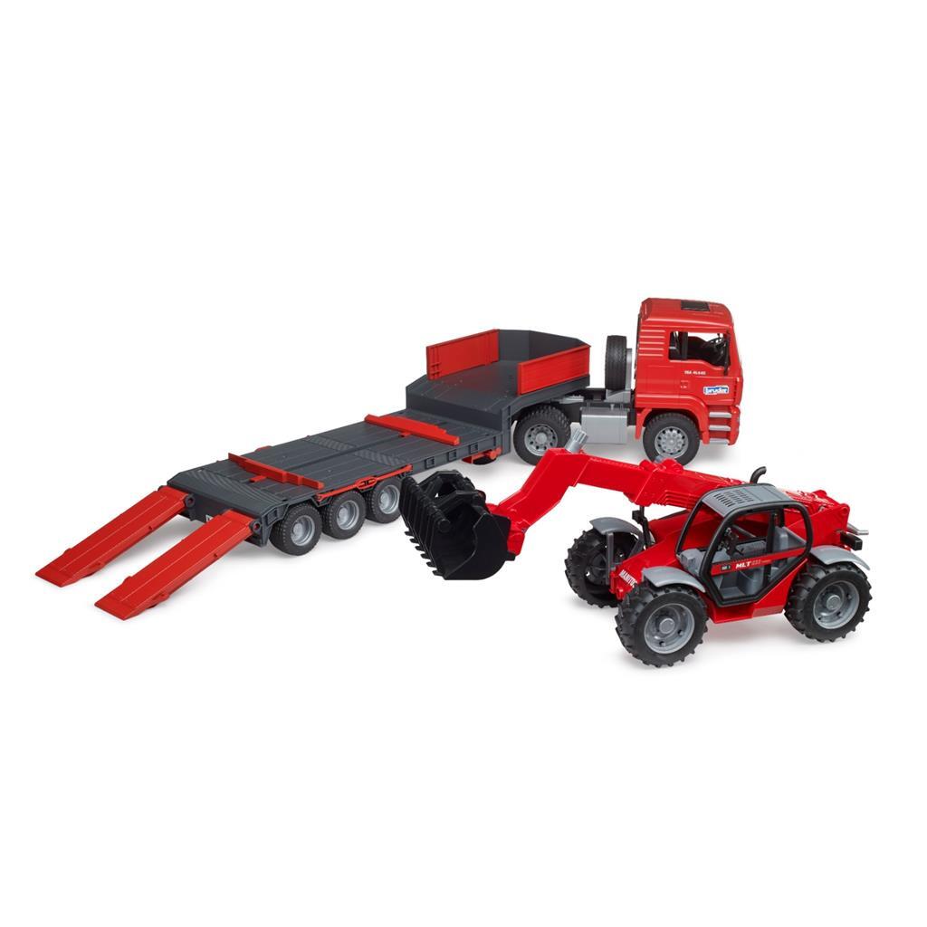 Bruder 02774 Man Tga Dieplader Met Manitou Telescooplader