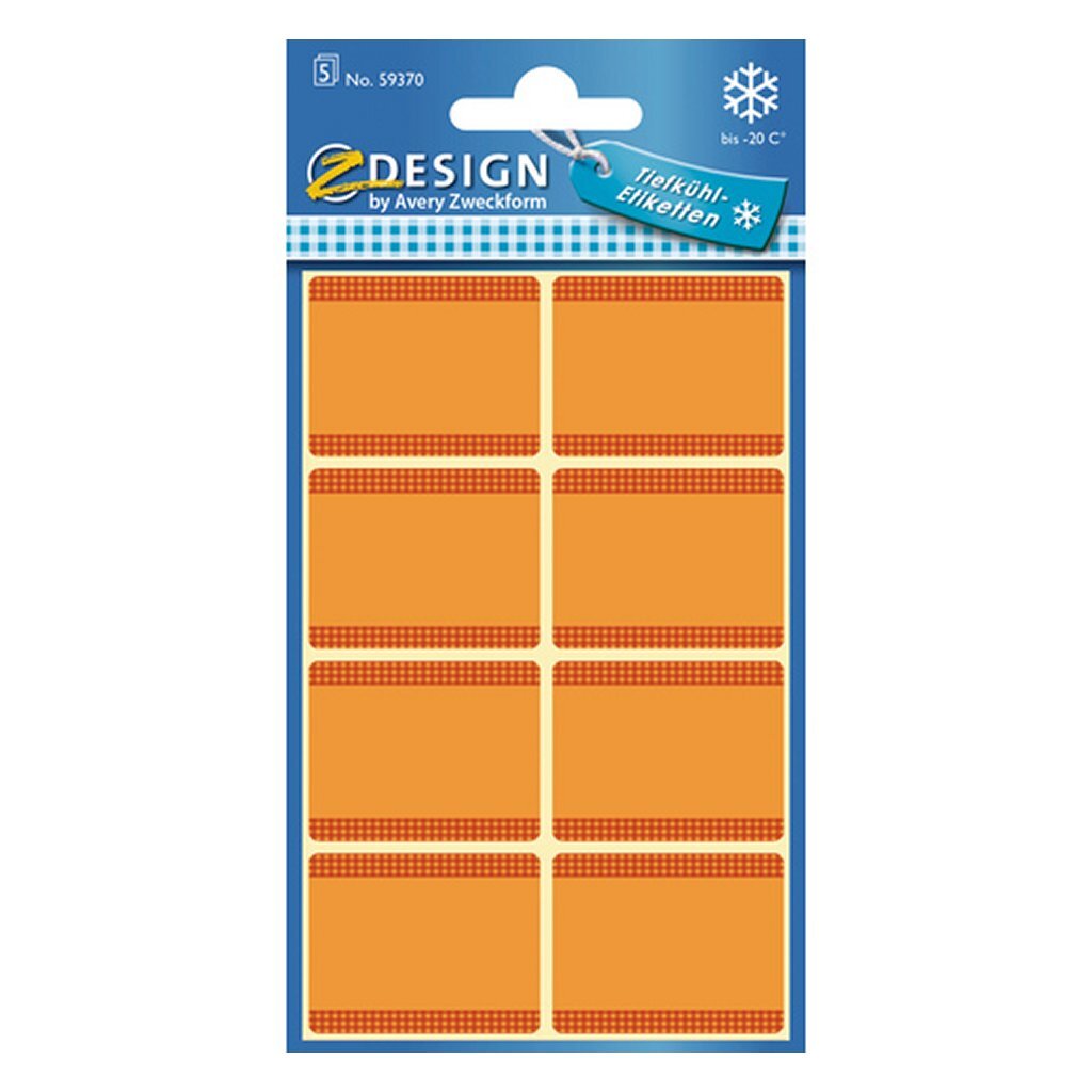 Avery Av-59370 Z-Design Diepvriesetiketten 36X28 Mm 40 Stuks Oranje