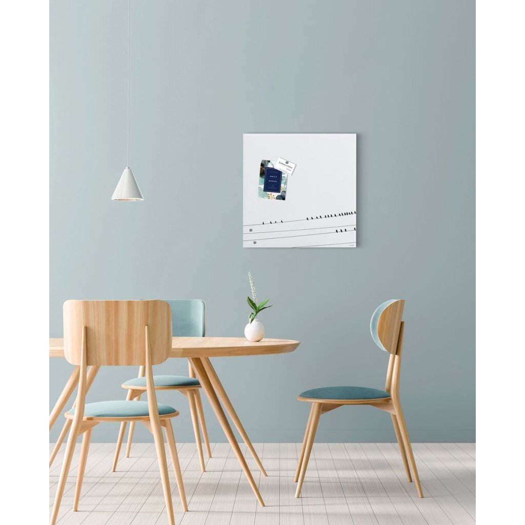 Sigel Si-Gl274 Glasmagneetbord Artverum Little Birds 48X48 Cm Wit