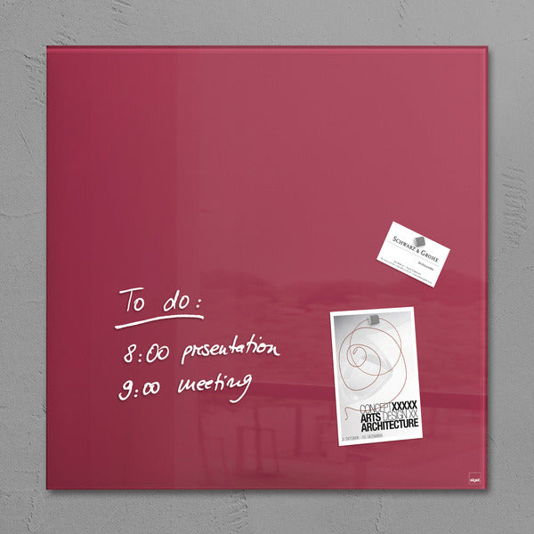 Sigel Si-Gl272 Glasmagneetbord Artverum 480X480X15Mm Bessenrood