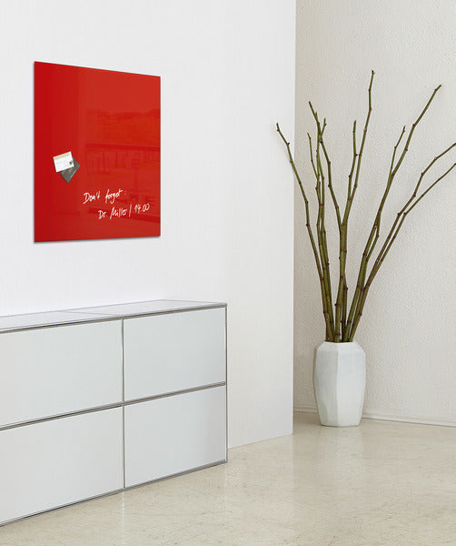 Sigel Si-Gl114 Glasmagneetbord Artverum 480X480X15Mm Rood