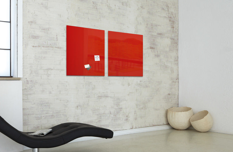 Sigel Si-Gl114 Glasmagneetbord Artverum 480X480X15Mm Rood
