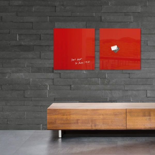 Sigel Si-Gl114 Glasmagneetbord Artverum 480X480X15Mm Rood