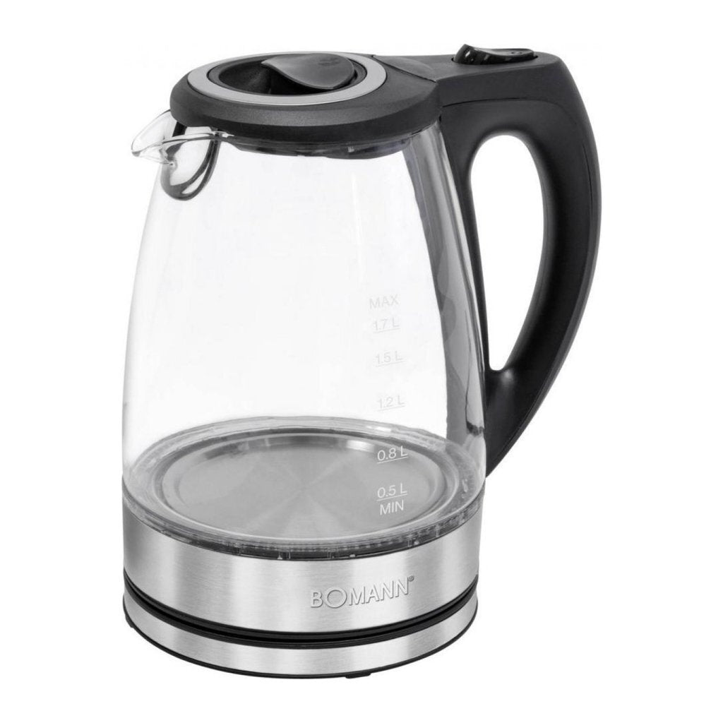 Bomann Wks 6032 G Cb Glas Waterkoker 1.7L 2200W Rvs/Zwart