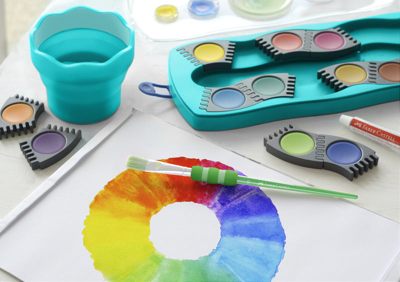 Faber Castell Fc-125003 Waterverfdoos 12 Kleuren + 1 Tube Verf Wit