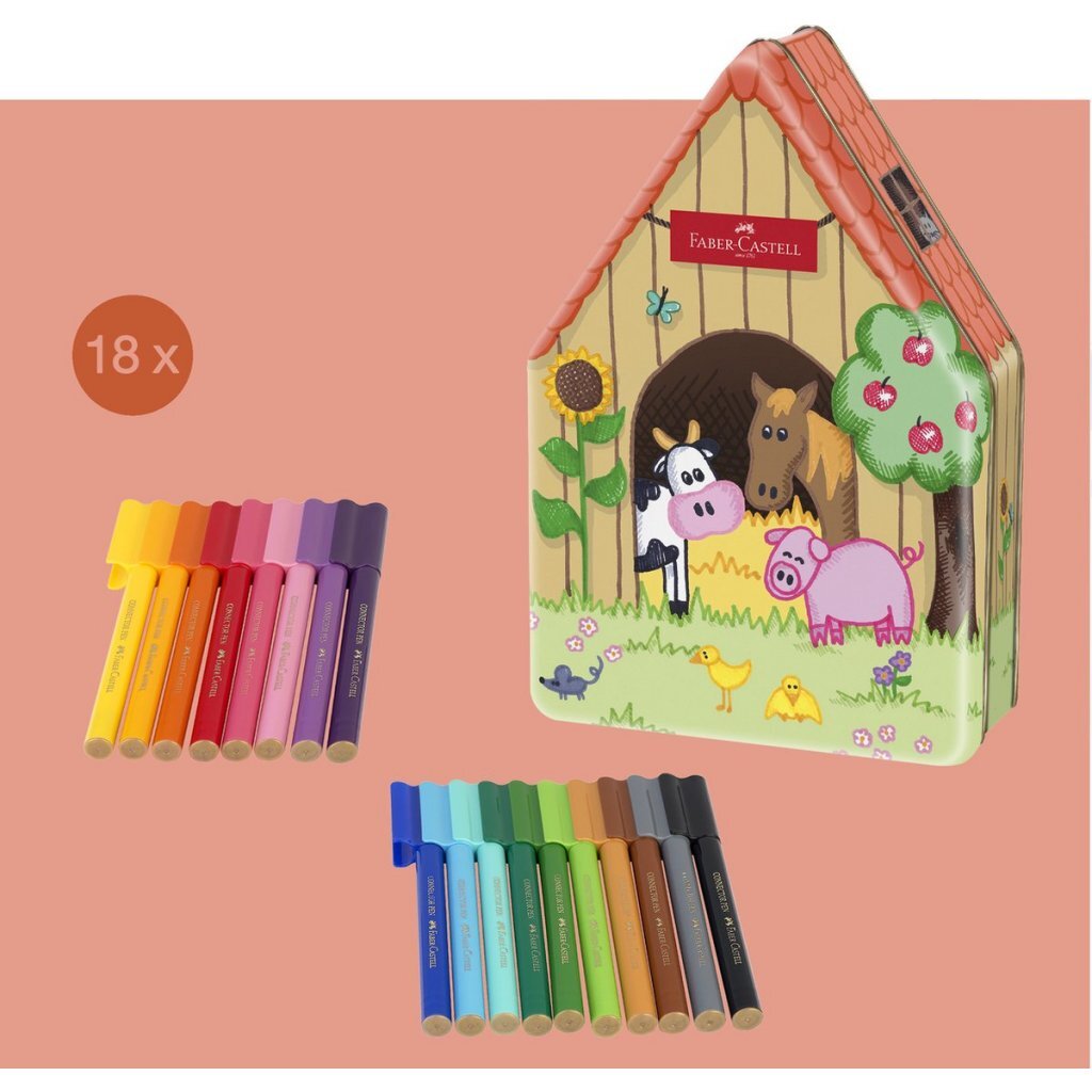 Faber Castell Fc-155539 Viltstift Connector Boerderij 18 Stuks