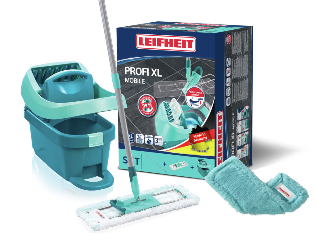 Leifheit 55167 Profi Vloerwisser Xl 42 Cm Compleet Systeem Met Wieltjes Micro Duo + Static Plus