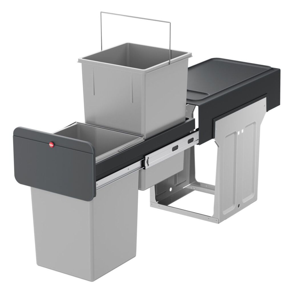 Hailo Inbouwemmer Eco-Line Duo L 2X14 L Staal/Zwart