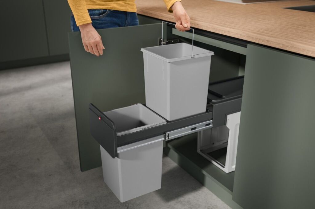 Hailo Inbouwemmer Eco-Line Duo L 2X14 L Staal/Zwart