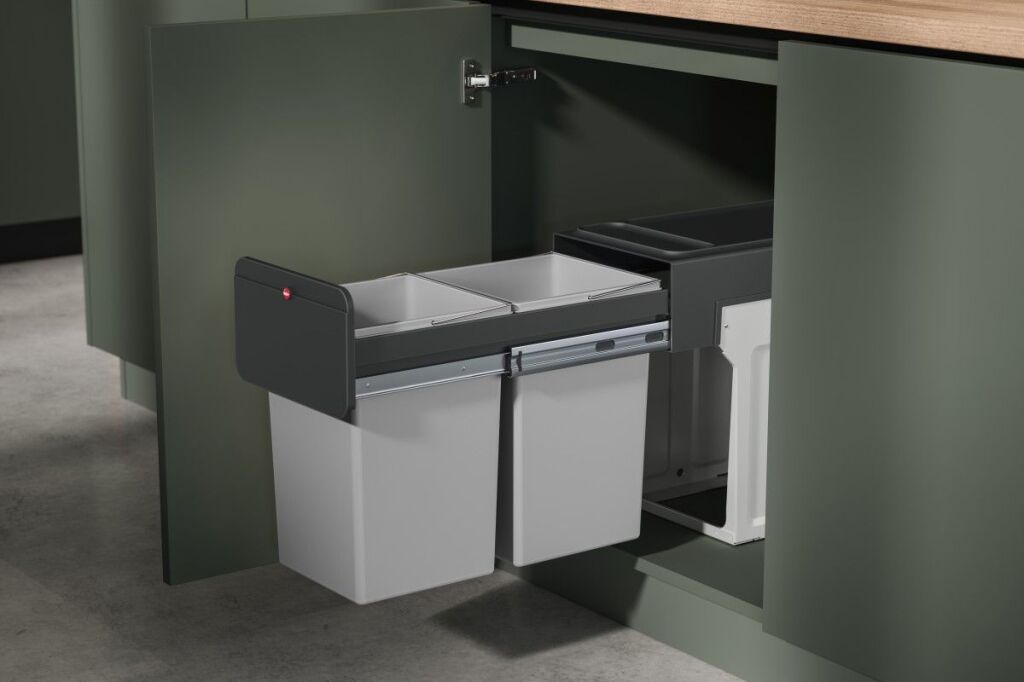 Hailo Inbouwemmer Eco-Line Duo L 2X14 L Staal/Zwart