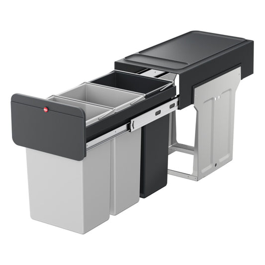 Hailo Inbouwemmer Eco-Line Trio L 3X10L Staal/Zwart