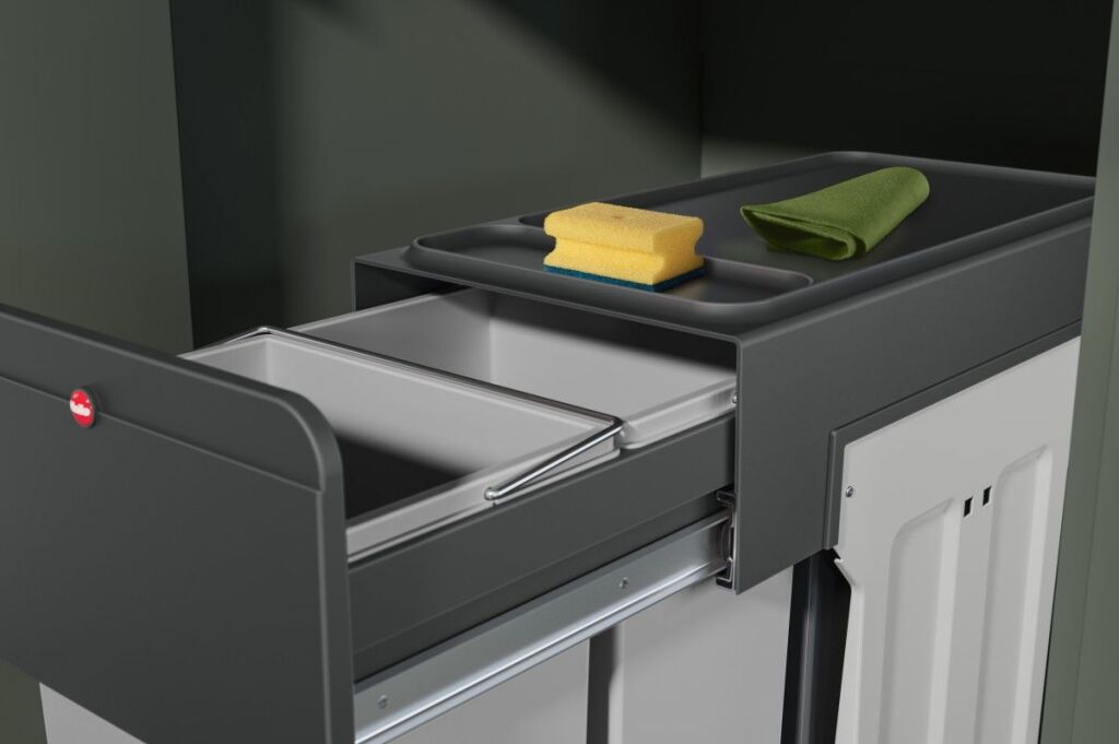 Hailo Inbouwemmer Eco-Line Trio L 3X10L Staal/Zwart
