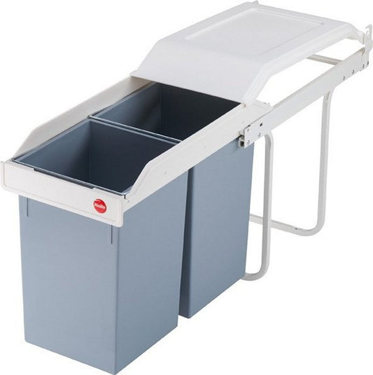 Hailo 3659-001 Multi-Box Duo L Inbouw Afvalbak 2X14L Wit/Zilver