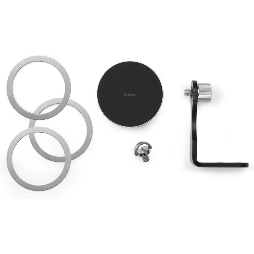 Hama Driepoot Mobiele Telefoonhouder Puck Magnetisch Universeel Zwart/Metallic