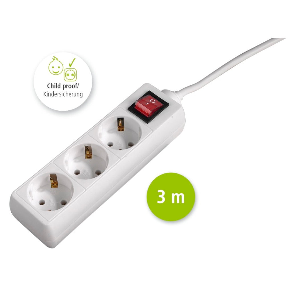 Hama Stekkerdoos 3-Voudig Met Schakelaar 3 M Wit