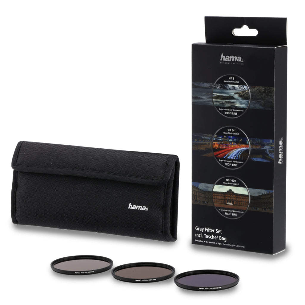 Hama Grijsfilter Set Nd8 Nd64 Nd1000 82 Mm + Filtertas Zwart