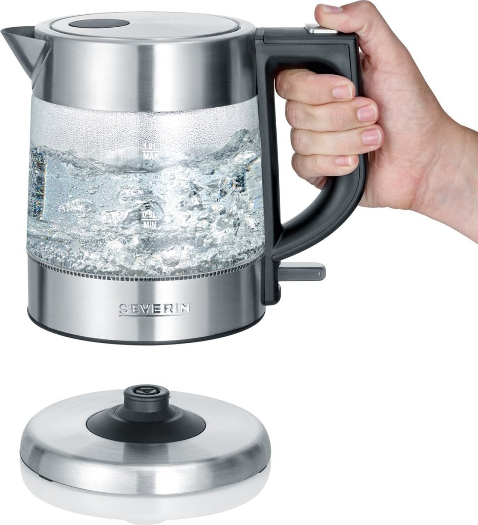 Severin Wk3468 Waterkoker Rvs/Glas 1L 2200W