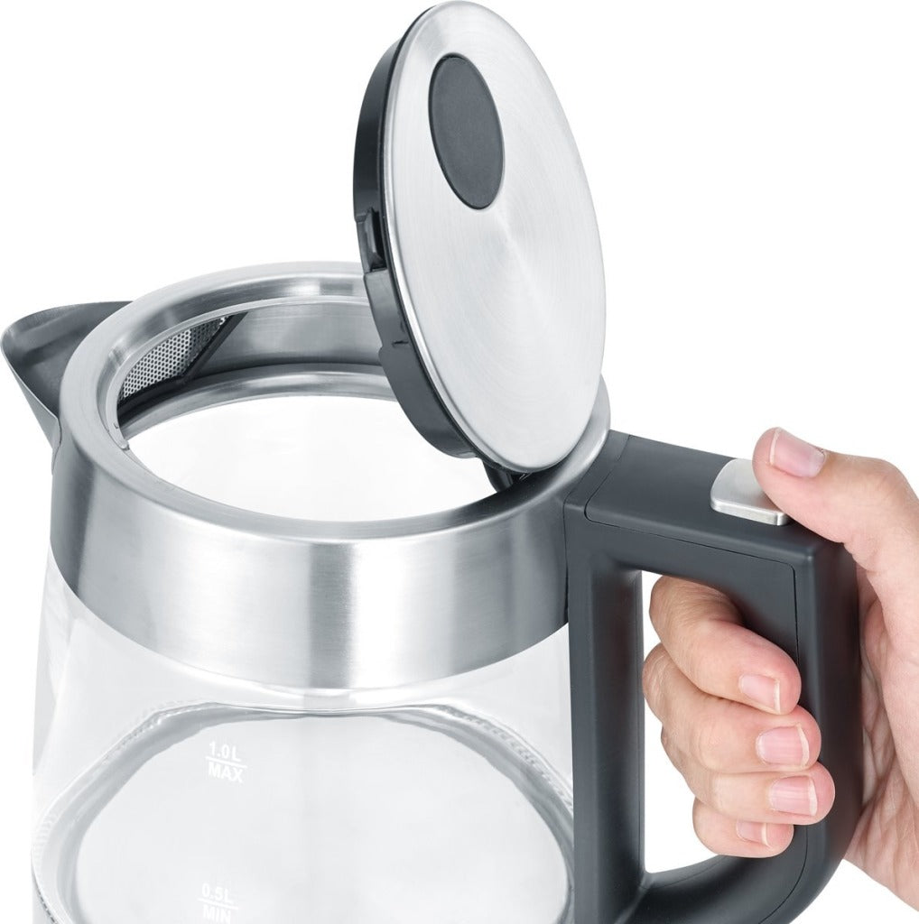 Severin Wk3468 Waterkoker Rvs/Glas 1L 2200W