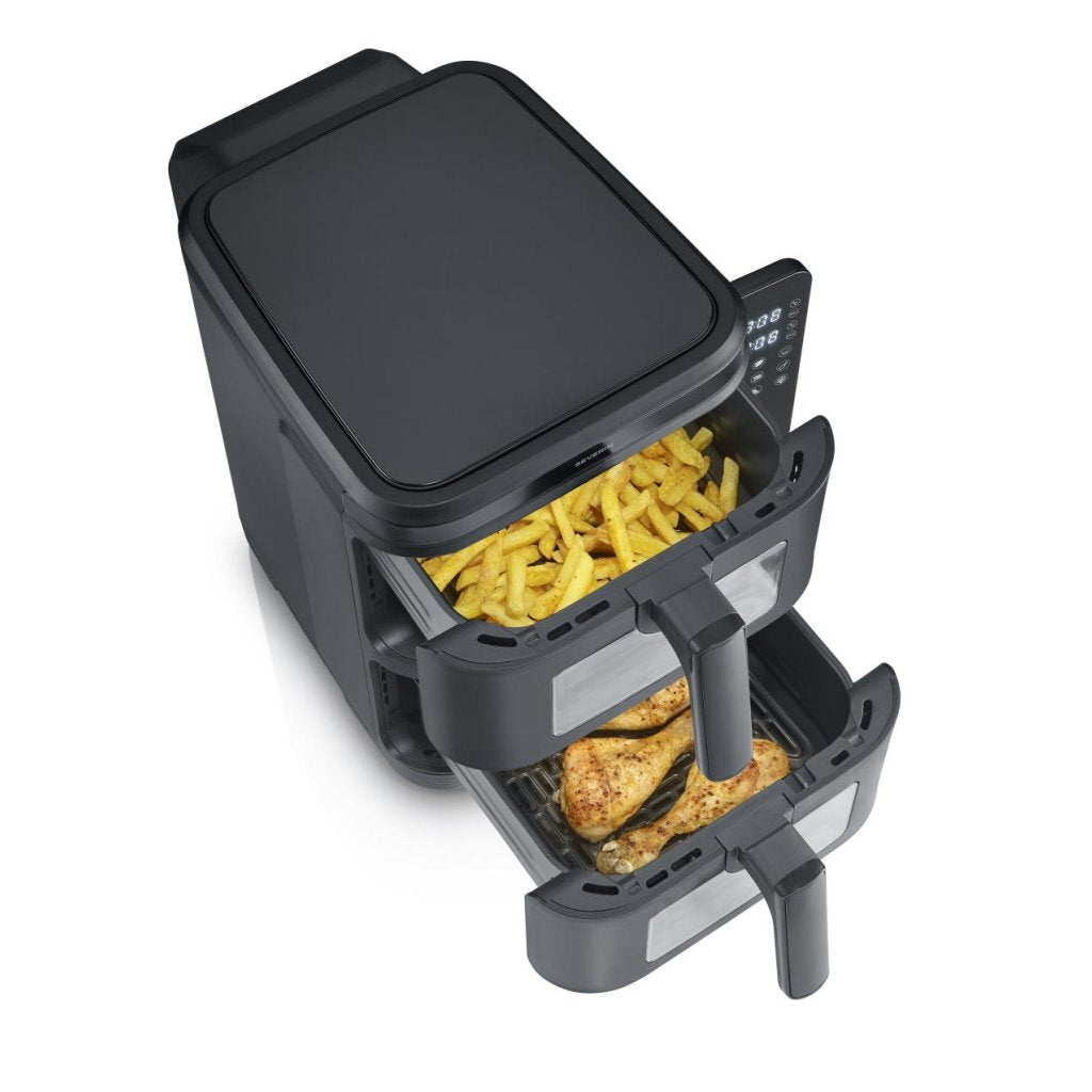 Severin Severin S-Fry Duo Stack Heteluchtfriteuse 2X5.5L 2800W Zwart