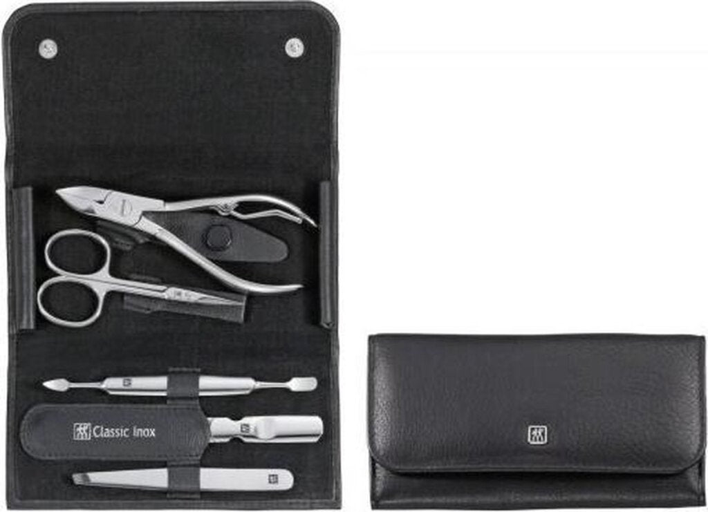Diversen Zwilling Classic Inox Manicure Etui Leer Zwart 5-Delig