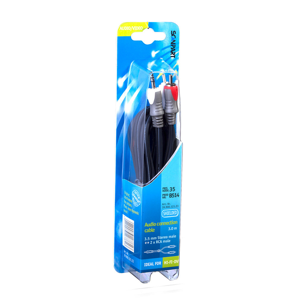 Scanpart Aansluitkabel 3.5 S(M)-2Tulp(M) 3.0M