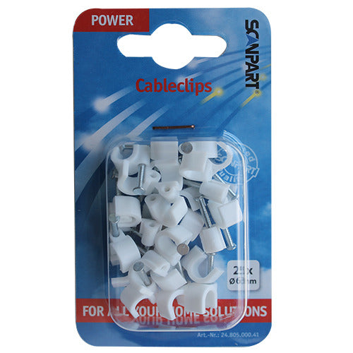 Scanpart Snoerclips 6Mm Rond Wit A25
