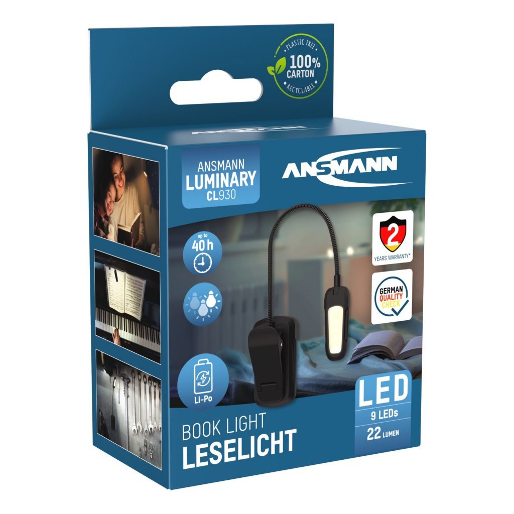 Ansmann Ansman Universele Led Lamp Met Clip Zwart