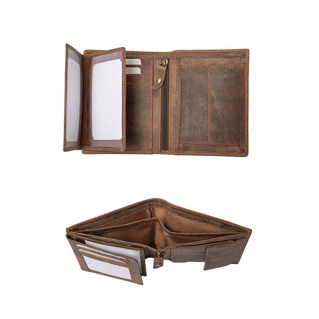 Alassio Ju-42240 Leren Portefeuille 12X9.5X2.5Cm Bruin