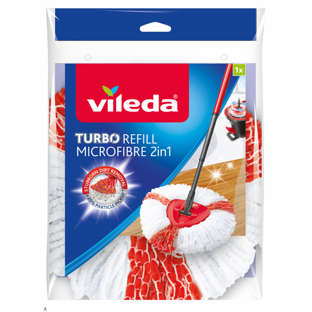 Vileda Easy 2In1 Turbo Wring And Clean Mop Wit/Rood