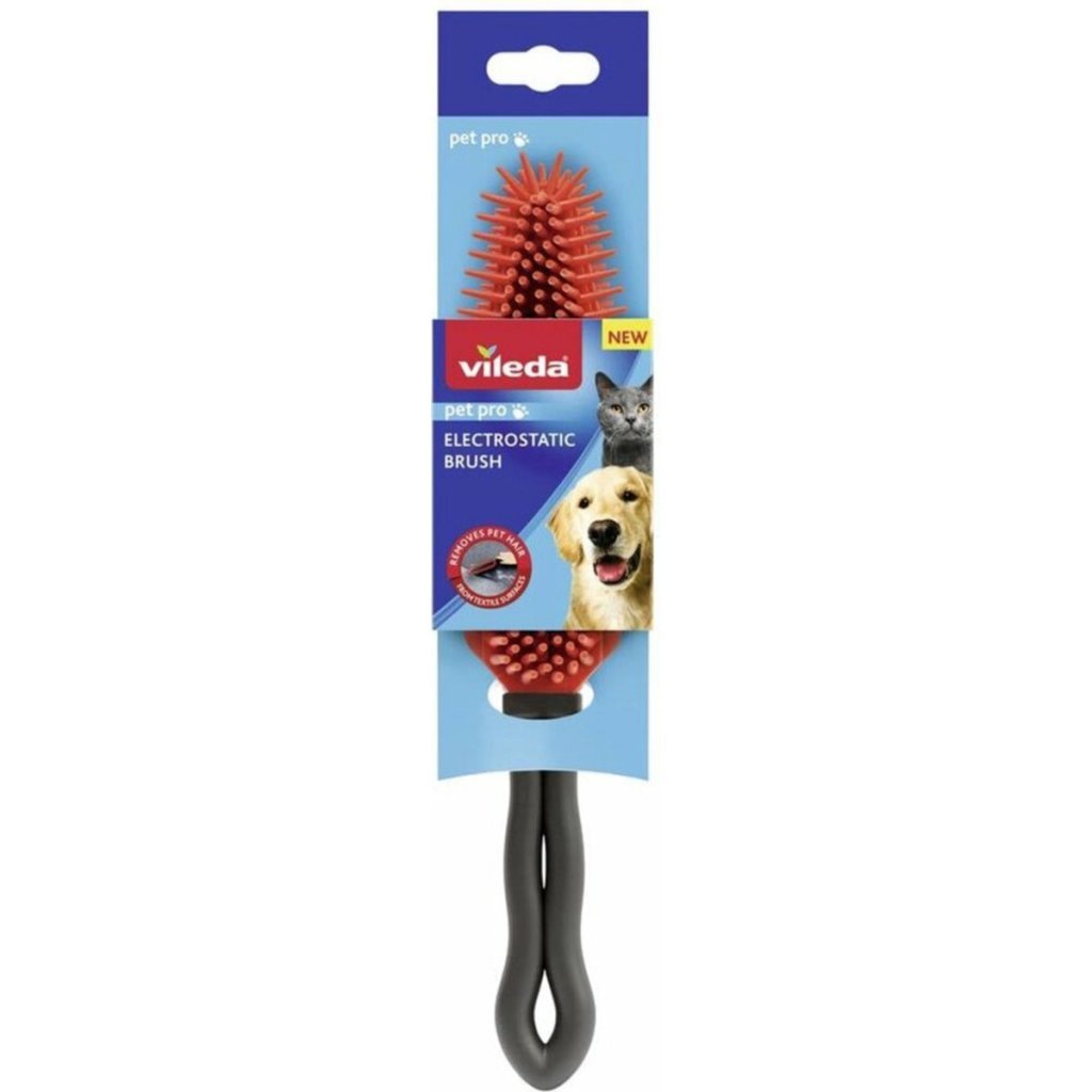 Vileda Petpro Elektrostatische Borstel Zwart/Rood/Rubber