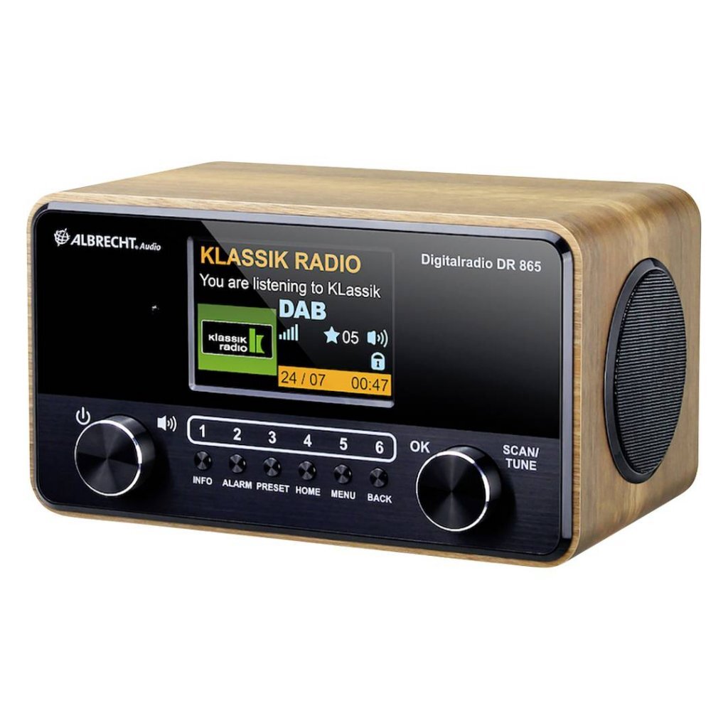 Overige Merken Albrecht Dr 865 Digitale Radio Hout/Zwart