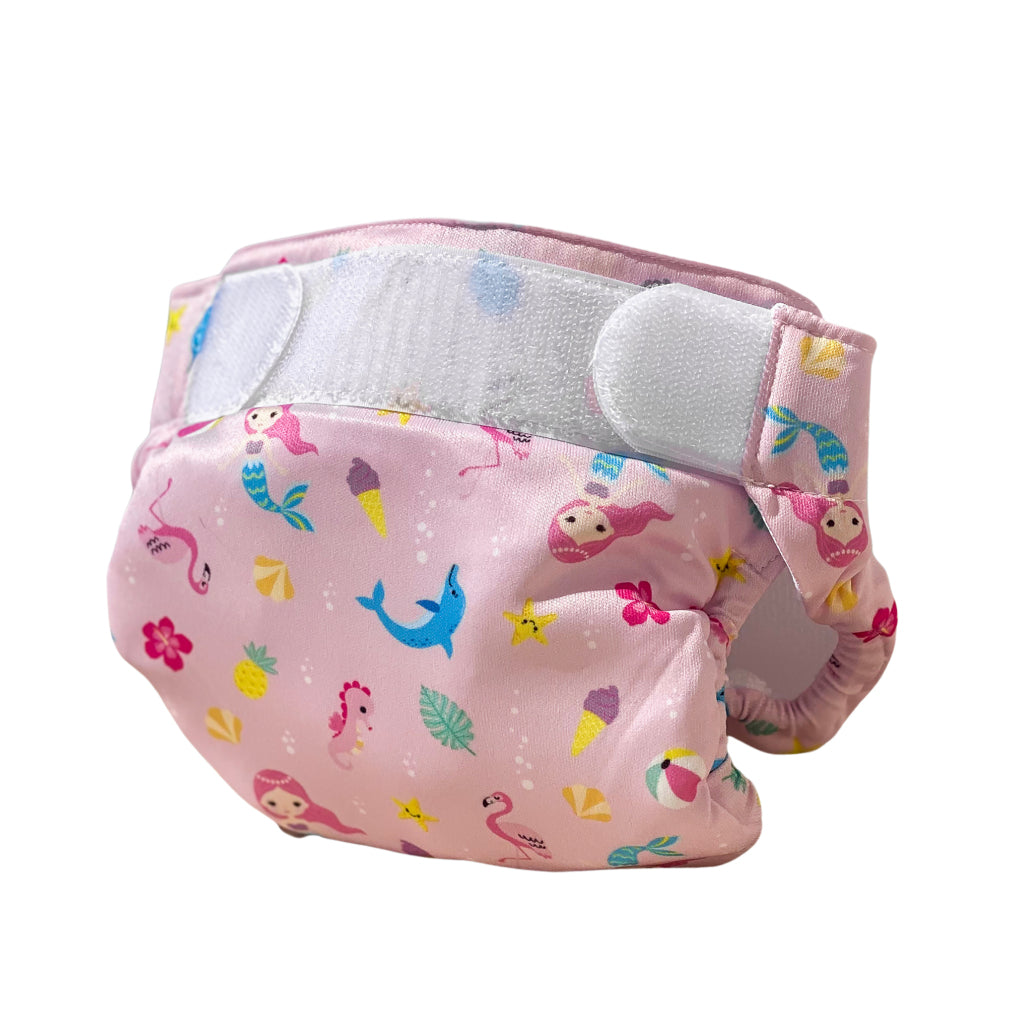 Freds Swim Academy Wasbare Zwemluier Zeemeermin Maat 1 4-9 Kg Roze