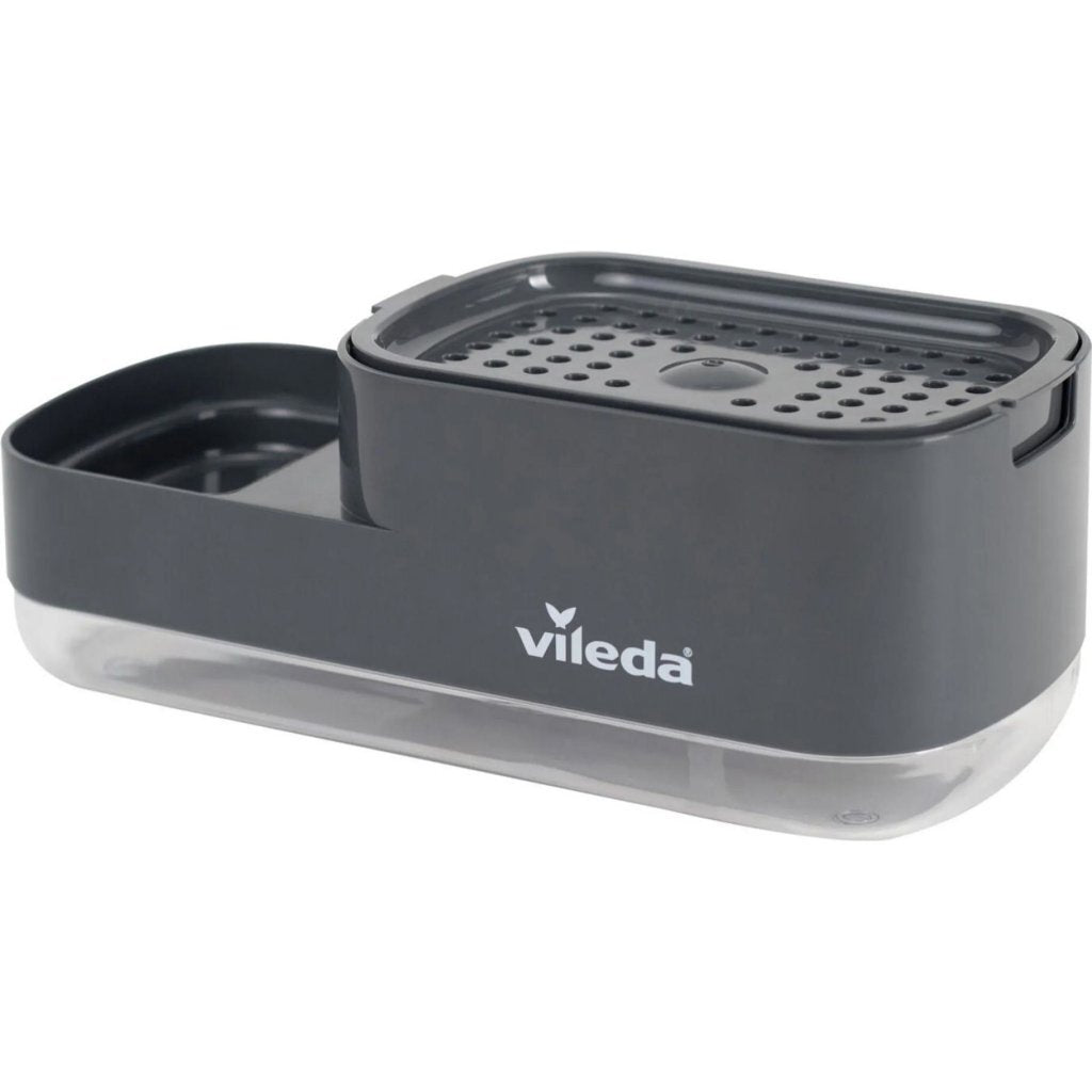Vileda Zeepdispenser Met Pomp + Sponshouder Antraciet