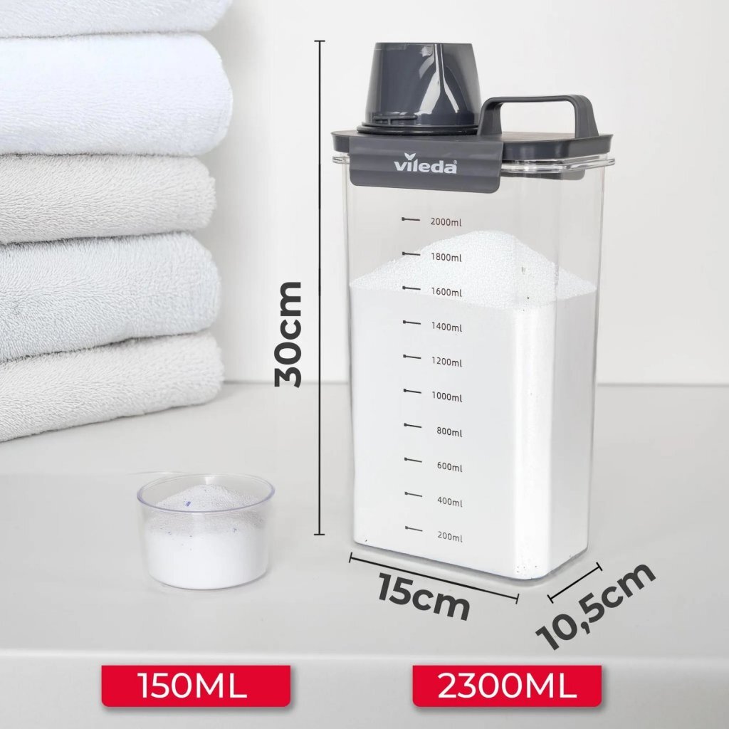 Vileda Wasmiddelbox 2300 Ml Antraciet/Transparant