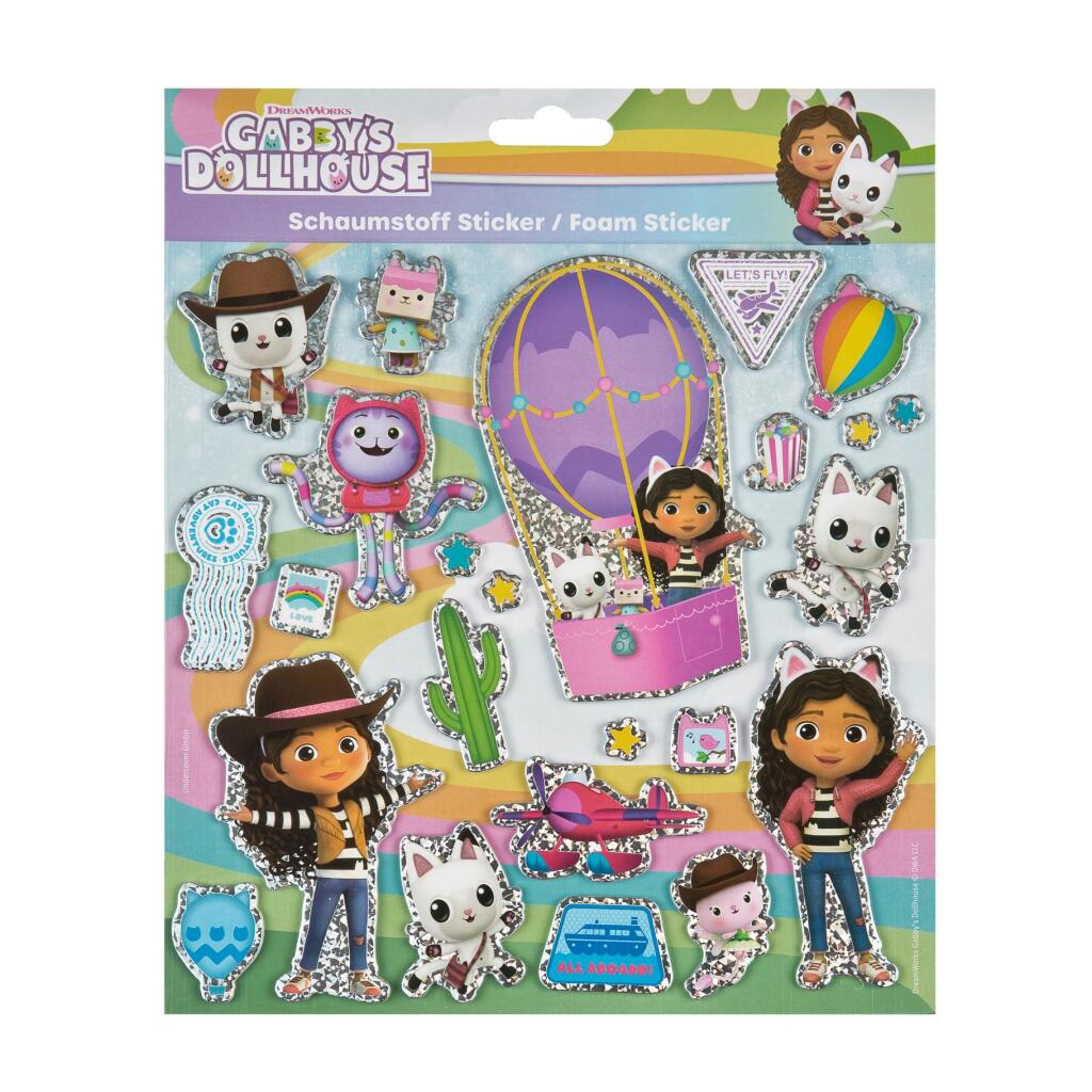 Gabby's Dollhouse Gabby'S Dollhouse Foam Stickers Met Glittereffect