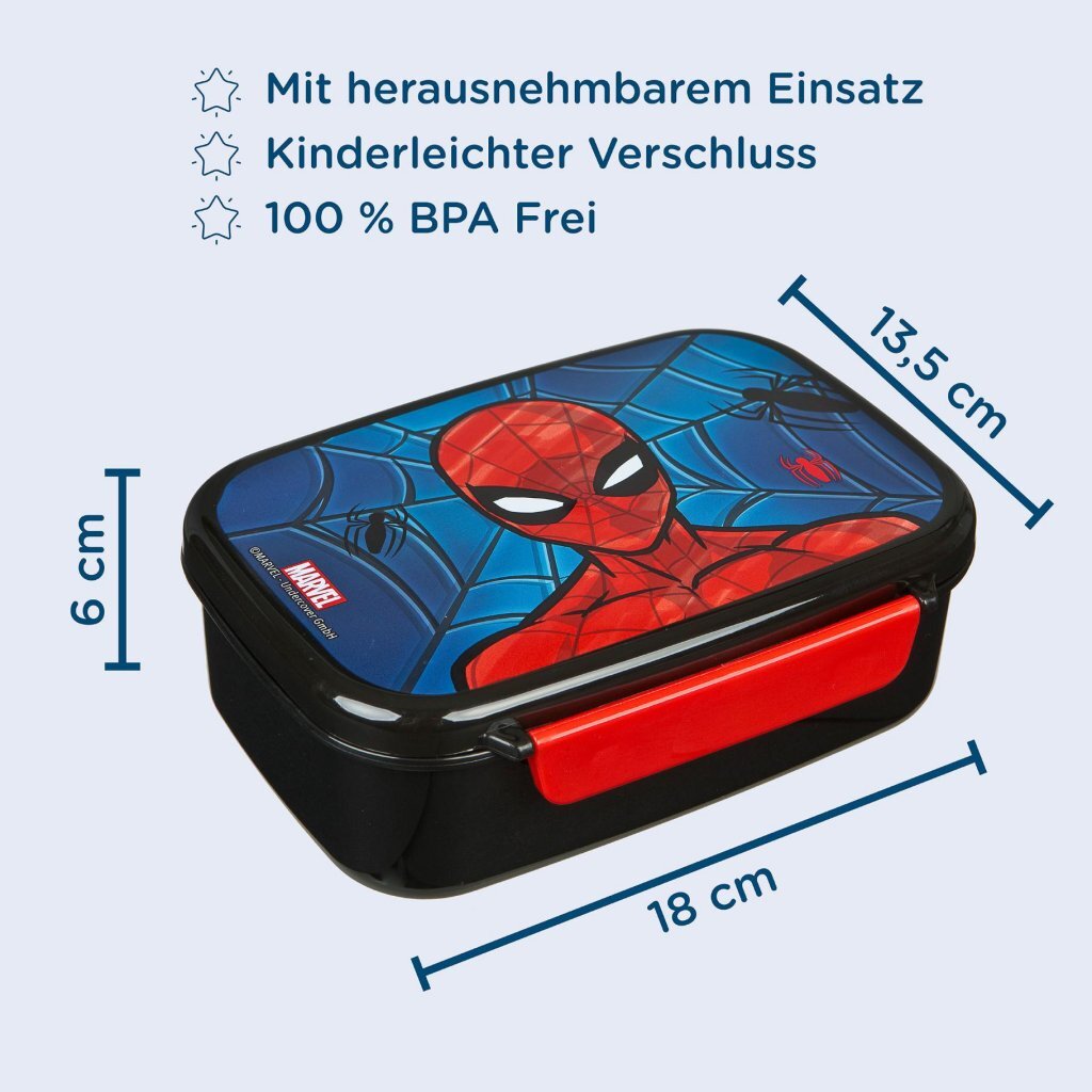 Spiderman Lunchbox Zwart/Rood