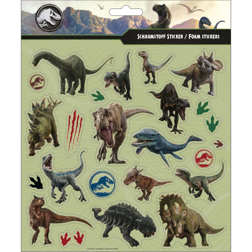 Overige Merken Jurassic World Foam Stickers Met Glittereffect