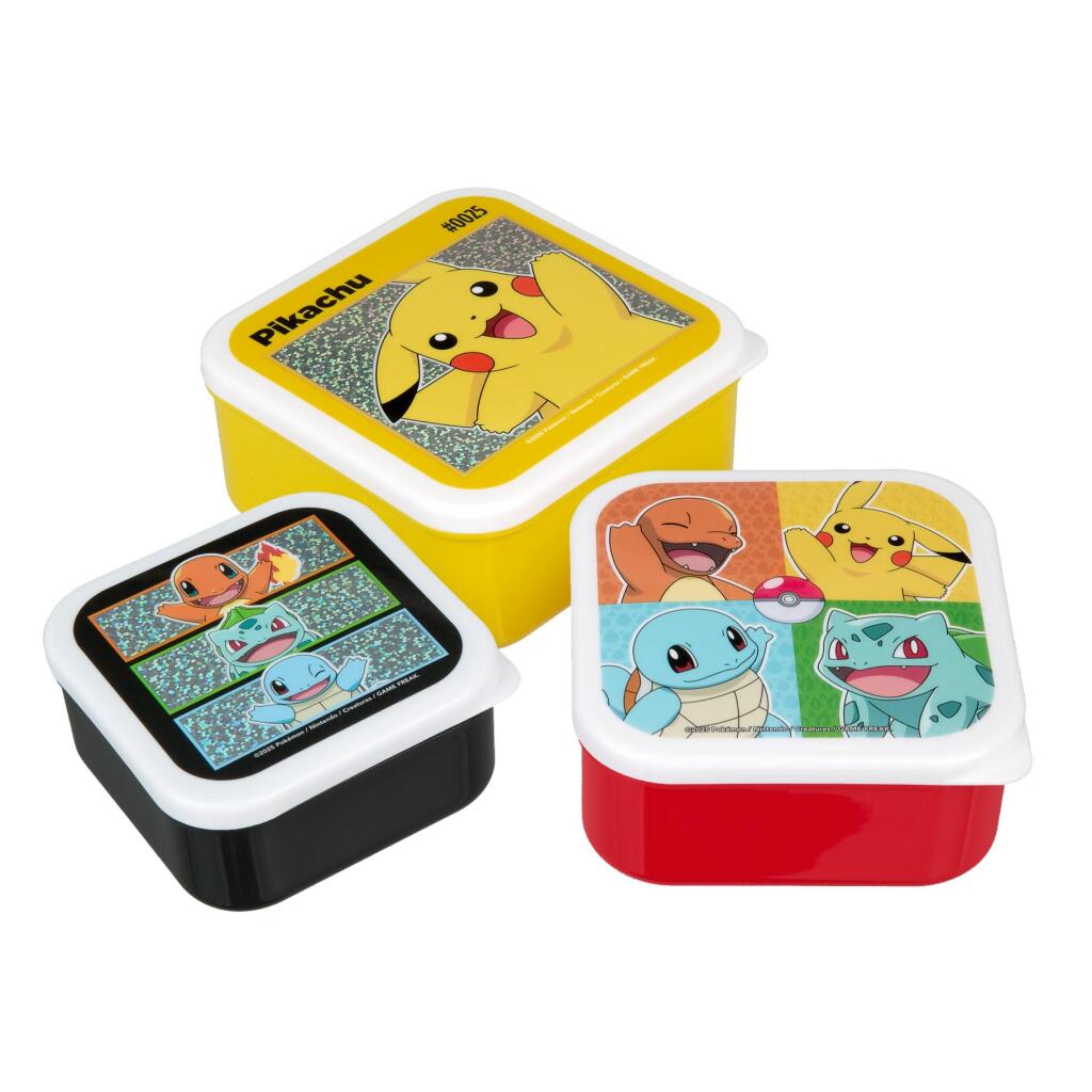 Pokemon Pok&Eacute;Mon Snackboxen 3-Delig Rood/Zwart/Geel