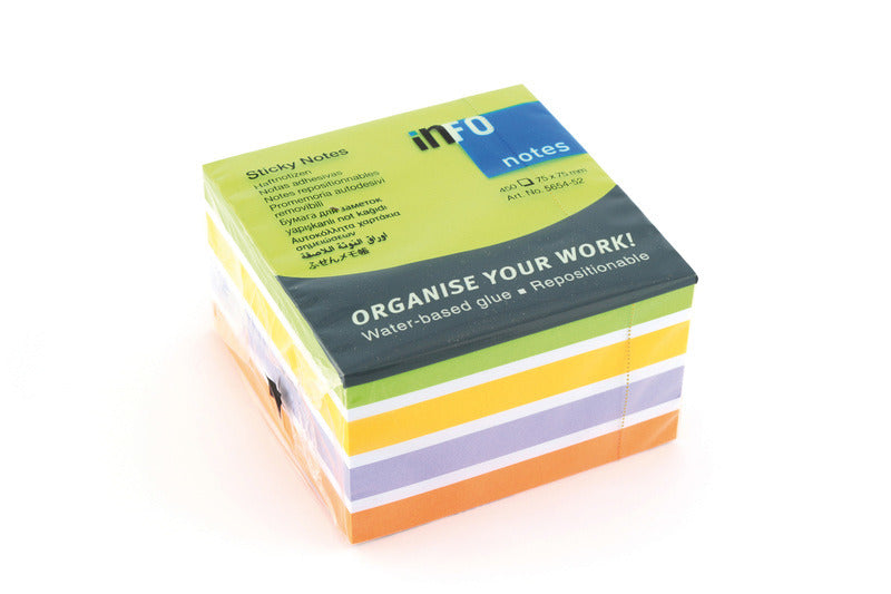 Info Notes In-5654-52 75X75Mm Assorti Color Mix Blok A 450 Vel