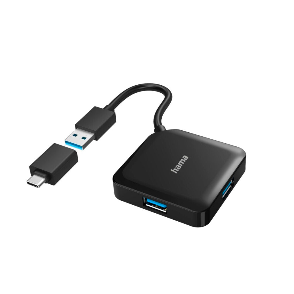 Hama Usb-Hub 4-Poorts Usb 3.2 Gen1 5 Gbit/S Incl. Usb-C-Adapter