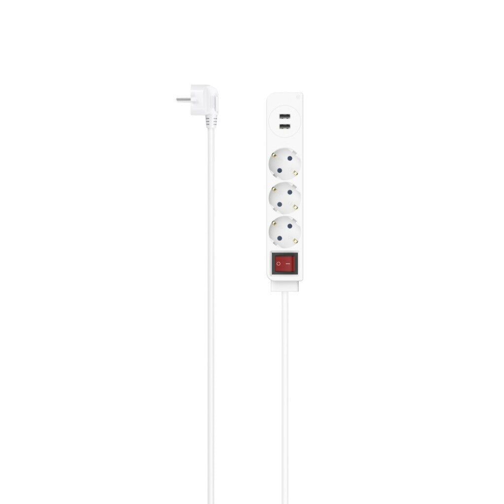 Hama Stekkerdoos 3-Voudig Usb-A 17W Schakelaar 1,4 M Wit