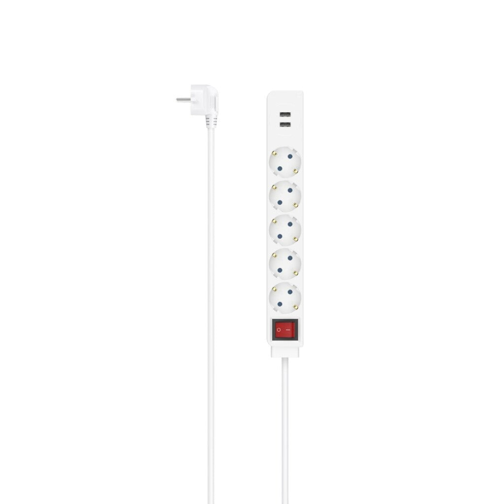 Hama Stekkerdoos 5-Voudig Usb-A 17W Schakelaar 1,4 M Wit