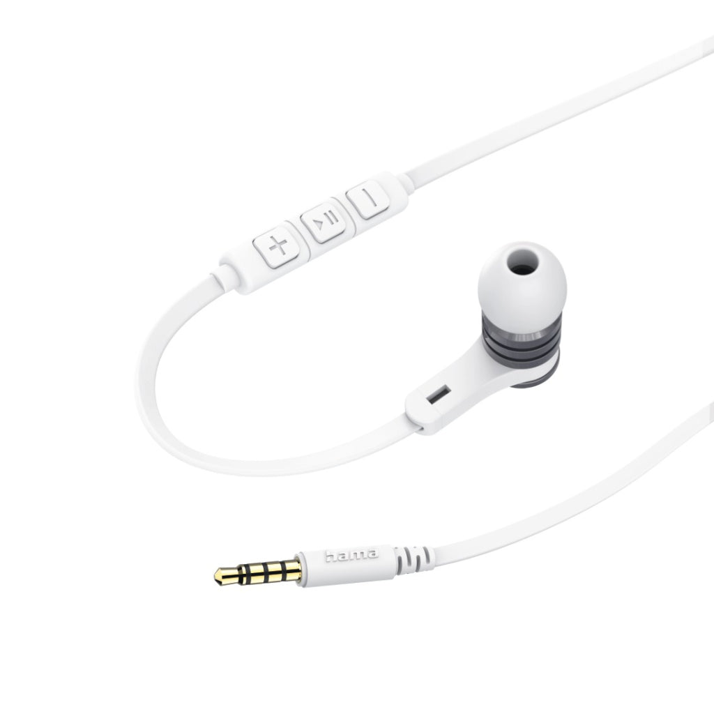 Hama Oordopjes Intense In-Ear Microfoon Platte Kabel Wit