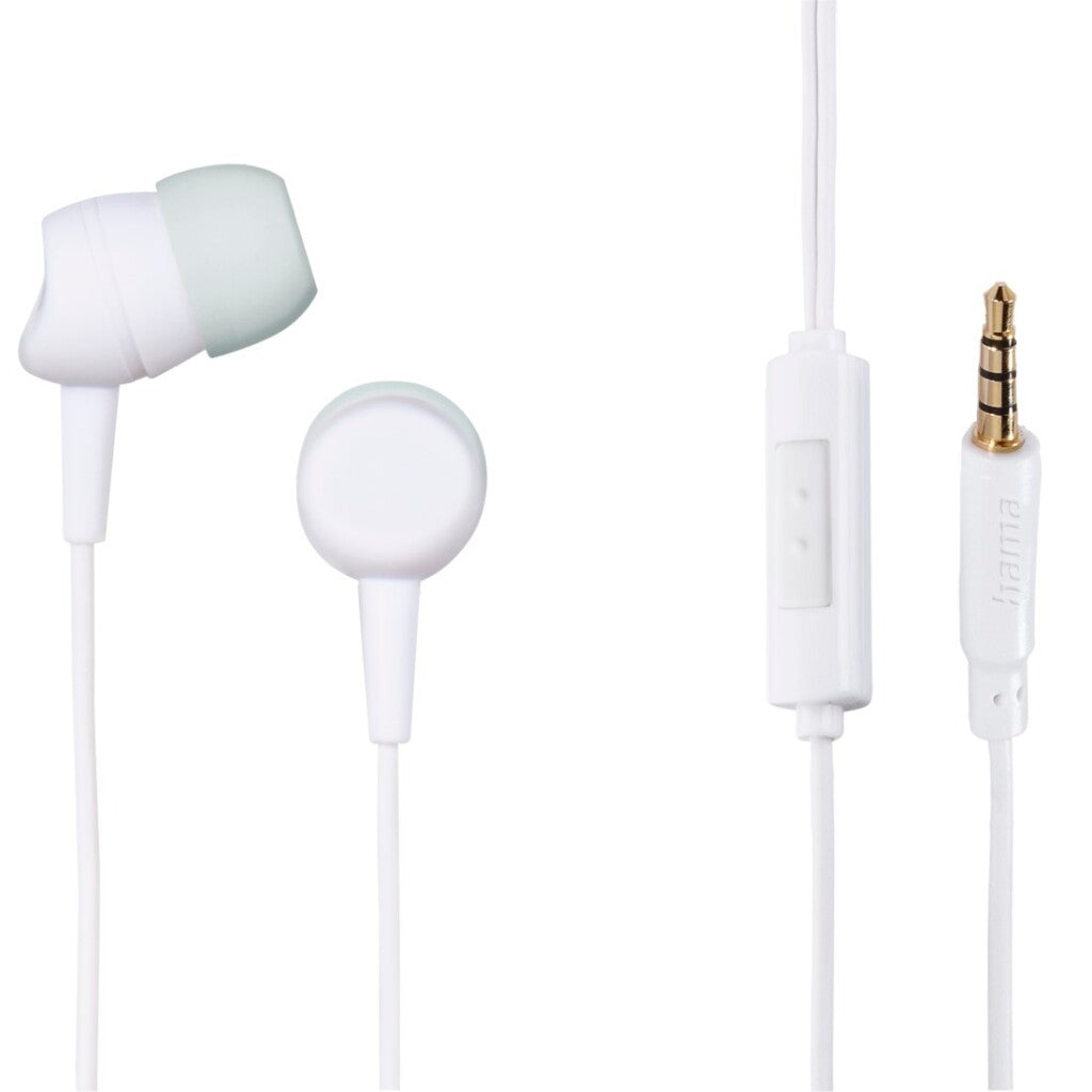 Hama Oordopjes Kooky In-Ear Microfoon Kabel-Knikbescherming Wit