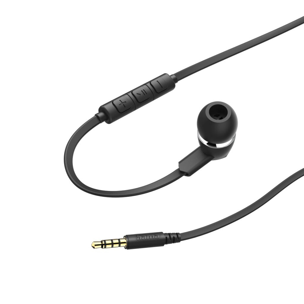 Hama Oordopjes Joy In-Ear Microfoon Platte Kabel Zwart