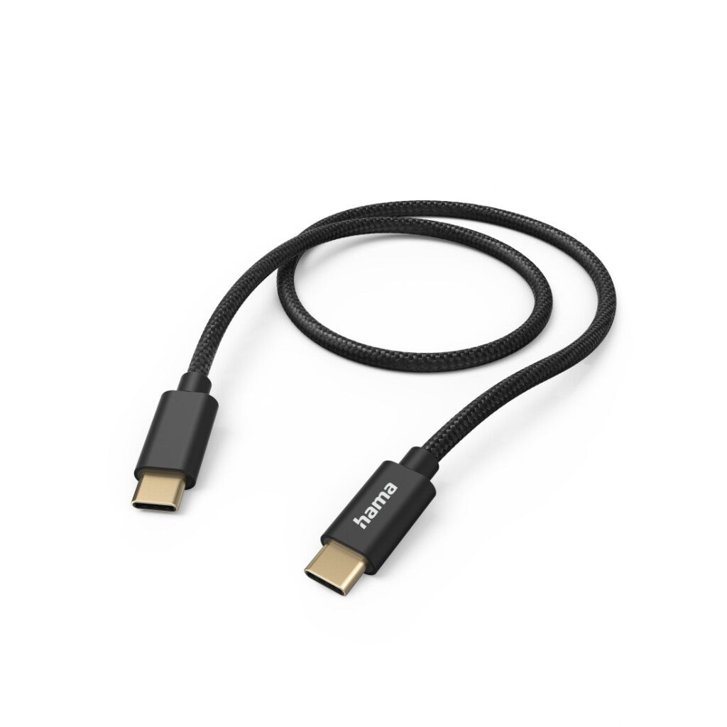 Hama Oplaadkabel Fabric Usb-C - Usb-C 1,5 M Nylon Zwart