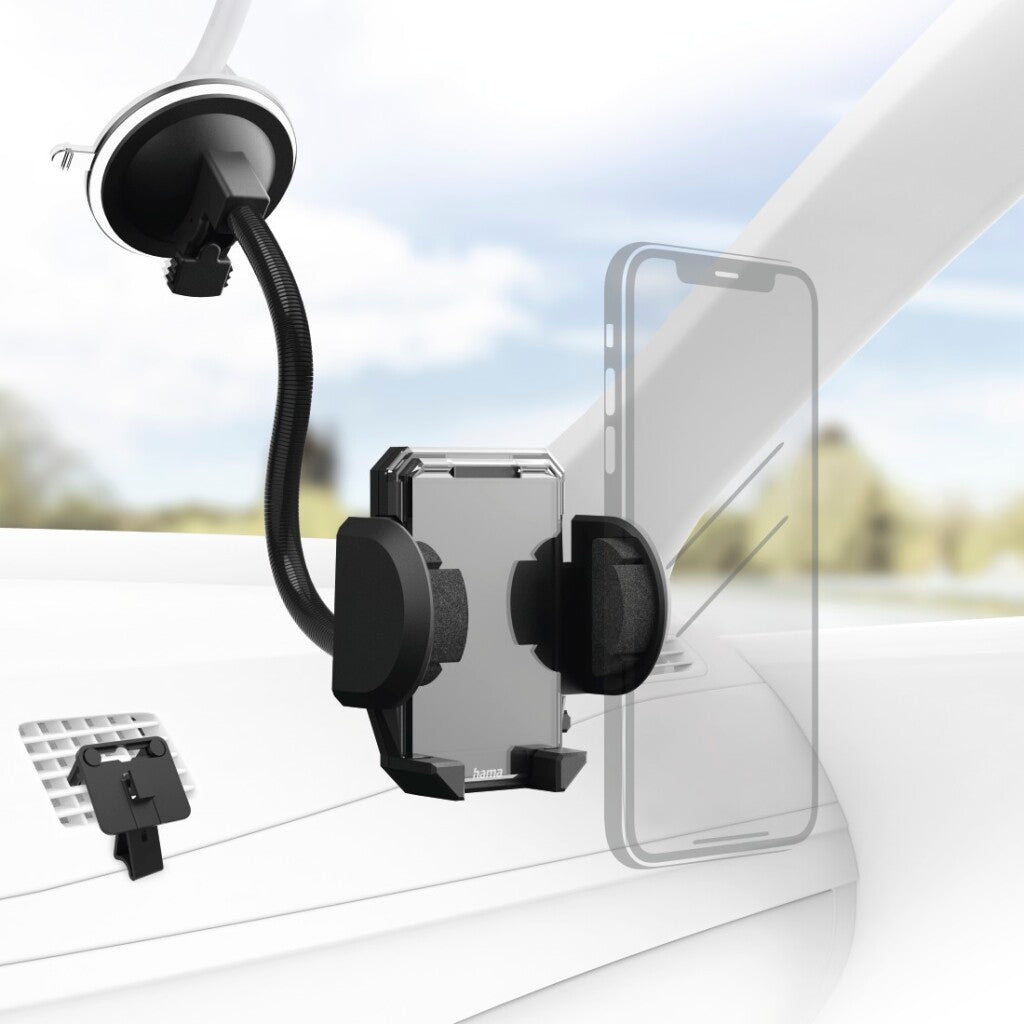 Hama 2In1 Gsm-Houder Voor De Auto Multi V. Vent. / Ruit 360 Graden Draaibaar