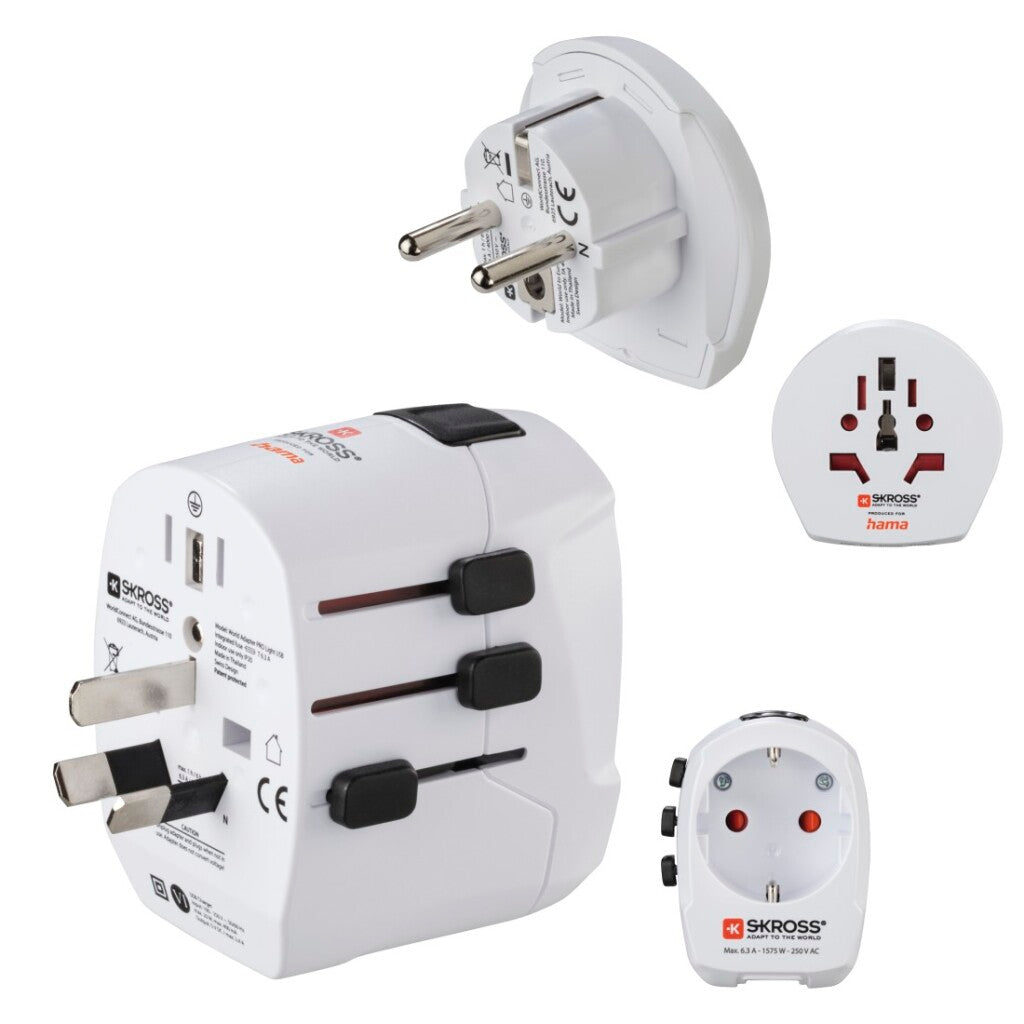 Hama Wereldreisadapter-Set World Travel Pro Light Usb 3-Polig 2X Usb