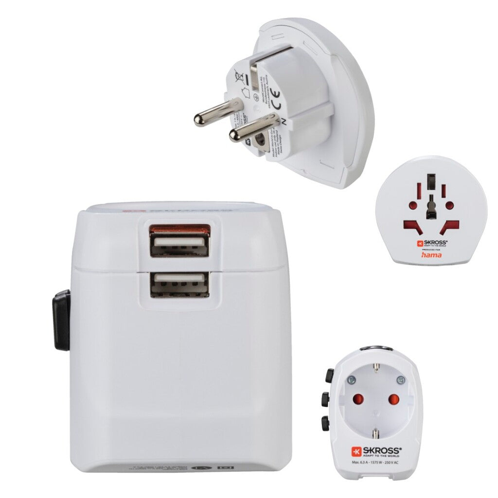 Hama Wereldreisadapter-Set World Travel Pro Light Usb 3-Polig 2X Usb