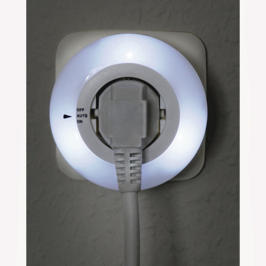 Hama Led-Nachtlampje Circle M. Geïntegr. Stopcont. Lichtsensor Aanraakbev.